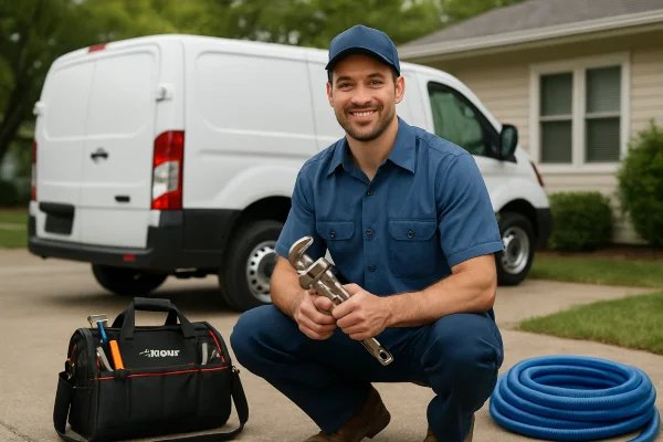 a male plumber smiling and posing for the camera from Emergency Plumber Grand Prairie in Grand Prairie, TX - Burst Pipe Repair