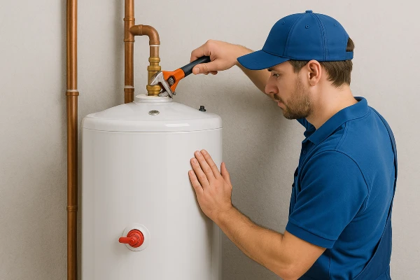 a male plumber installing a garbage disposal from Emergency Plumber Grand Prairie in Grand Prairie, TX - Commercial Plumbing Services a male plumber installing a garbage disposal from Emergency Plumber Grand Prairie in Grand Prairie, TX - Commercial Plumbing Services