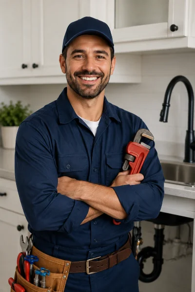 a male plumber smiling at the camera from Emergency Plumber Grand Prairie in Grand Prairie, TX